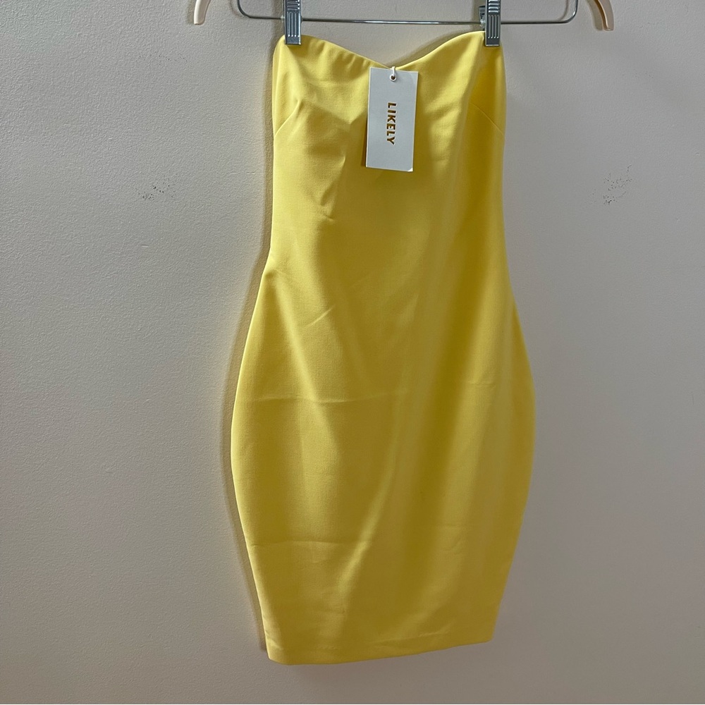 NWT Likely Laurens Dress Strapless Color: Snap Dragon (yellow) Size 0 revolve - Picture 8 of 9